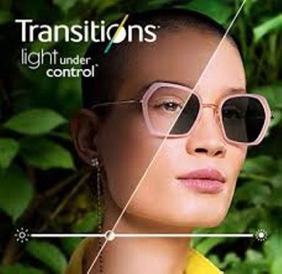 2 Kunststoff Brillengläser Selbsttönend/ Automatic Transitions VII mit Hart-SET