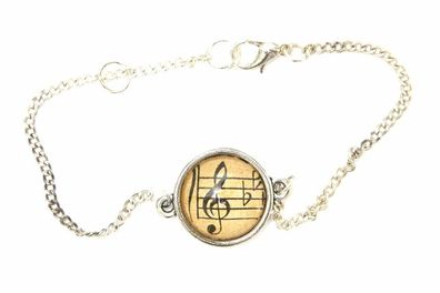 Noten Musik Violinschlüssel Notenschlüssel Armband Miniblings silb