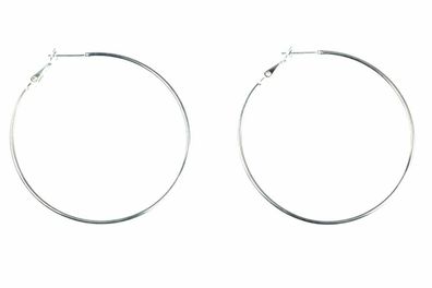 Kreolen 50mm 5cm versilbert Ringe Loops Ohrringe Miniblings rund Creolen classic