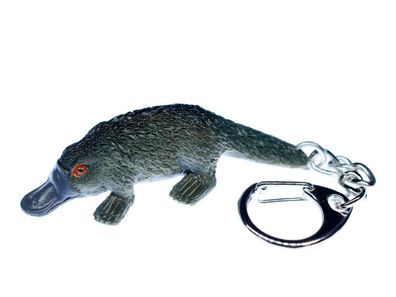 Schnabeltier Schlüsselanhänger Miniblings Schlüsselring Platypus grau 60mm Gummi