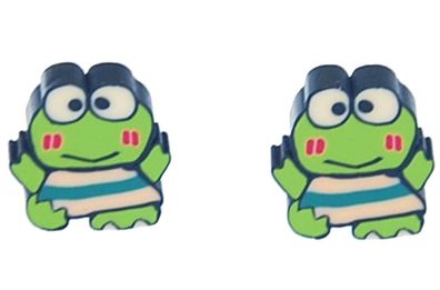 Frosch ganz Ohrstecker Miniblings Stecker Ohrringe Kawaii Manga Comic Tier 1cm