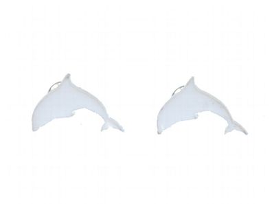 Weiße Delphine Ohrstecker Miniblings Ohrringe Ozean Säugetier Delphin Delfin