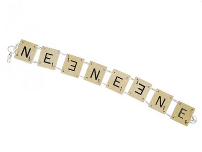 Scrabble Neeneene Armband Upcycling Recycling Vintage 8 Zeichen Wortspiel