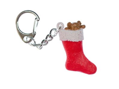 Weihnachtstrumpf Schlüsselanhänger Miniblings Anhänger Schlüsselring Socke X-Mas