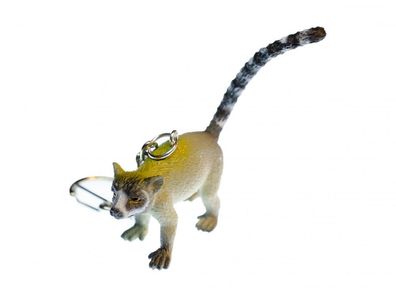 Lemuren Schlüsselanhänger Miniblings Anhänger Katta Madagaskar Affe Äffchen grau