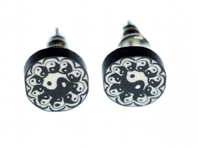 Yin Yang Ohrstecker Miniblings Stecker Ohrringe Esoterik chinesisch Gegensätze