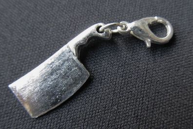 Beil Charm Anhänger Kochen Köchin Miniblings Charms Messer Koch Hackebeil silber