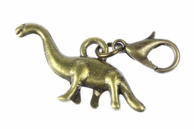 Dino Charm Anhänger Bettelarmband Miniblings Charms Dinosaurier Bronze Langhals