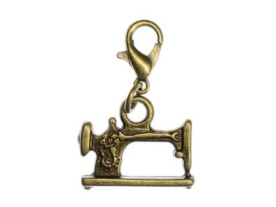 Nähmaschine Charm Anhänger Schneidern Miniblings Nähen Frisörin bronze