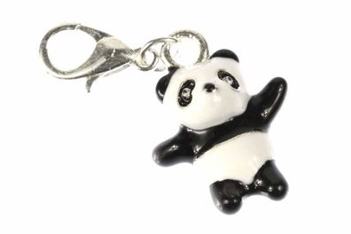 Panda Bär Zoo Charm Zipper Pull Anhänger Bettelanhänger Miniblings emailliert 3D