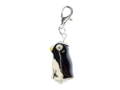 Pinguin Charm Anhänger Bettelarmband Miniblings Keramik Antarktis Vogel schwz.
