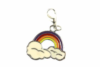 Regenbogen Charm Anhänger Bettelarmband Miniblings Wolke Rainbow Wetter Bunt