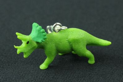 Dinosaurier Triceratops Charm Dino Miniblings Gummi hellgrün Hörner Nackenschild
