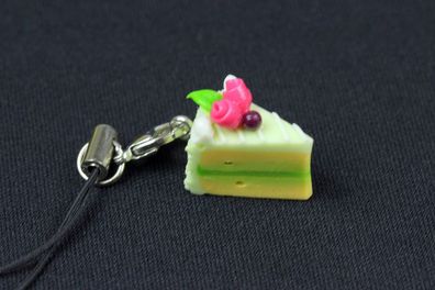 Tortenstück Kuchenstück Handyanhänger Miniblings Handyschmuck Limette grün