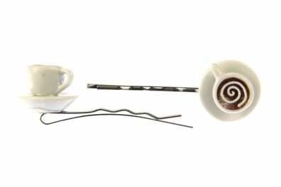 Tassen 2er Set Haarspangen Haarklammern Miniblings Teetassen Tasse Cappuccino
