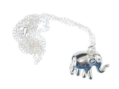 Elefant Kette Halskette Miniblings 45cm Elefantenkette Kinderkette Midi versilb.