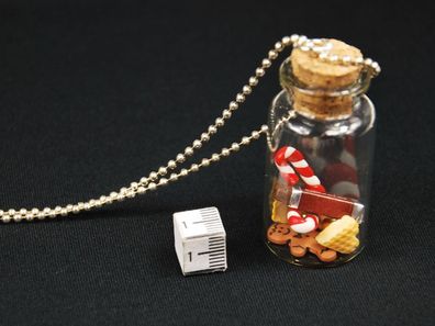 Bonbonglas Weihnachten Plätzchen Kette 80cm Halskette Miniblings Cookie Glas Keks
