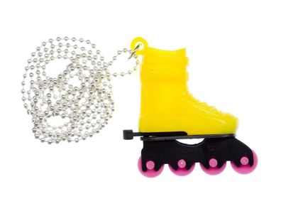 Rollerskates Rollschuhe Inlineskates Kette Halskette Miniblings Skates 80cm gelb
