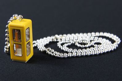 Telefonzelle Kette Halskette Miniblings 80cm Telefonhäuschen Telefon gelb