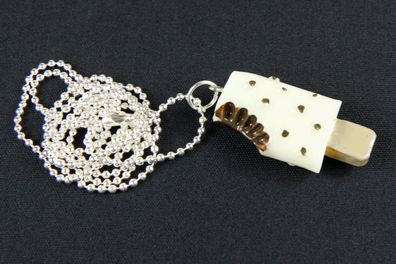 Miniblings EIS Stieleis Halskette 80cm Sommer Eis am Stil weiß Mädchen