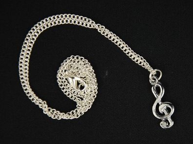 Violinschlüssel Halskette Kette Miniblings Notenschlüssel Musik 45cm silber