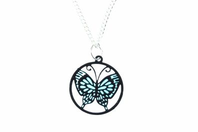 Schmetterling Halskette Kette Miniblings Suncatcher Fensterbild Miniatur 45cm