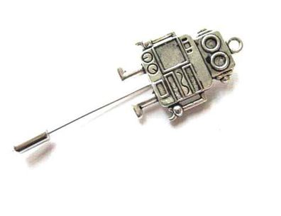 Roboter Krawattennadel Miniblings Anstecknadel Pin Anstecker Steampunk 4cm