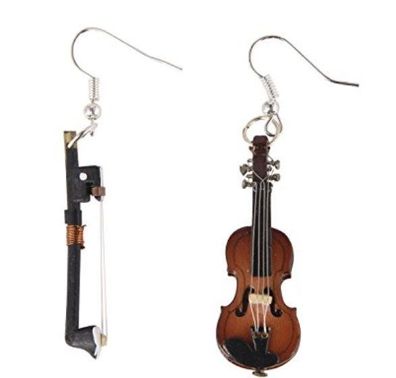 Geigenohrringe Ohrringe Geige mit Bogen Violine Miniblings Orchester mit Box