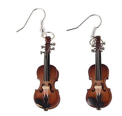 Geigenohrringe Ohrringe Geige Violine 2 Geigen Miniblings Orchester Geiger + Box