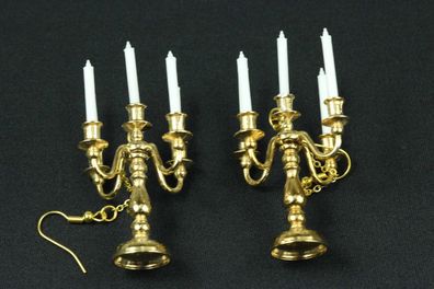 Kerzenleuchter Ohrringe Kerzenständer Miniblings 5-armig Lampe Leuchter golden