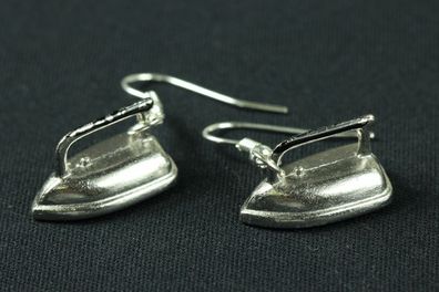 Bügeleisen Ohrringe Miniblings Ohrhänger Bügeln Haushalt Schneiderin Wäsche silb