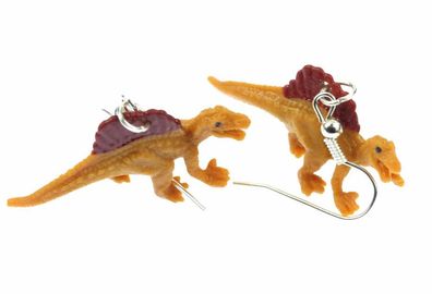 Dinosaurier Spinosaurus Ohrringe Dino Miniblings Gummi Rückenschild aufrecht
