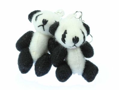 Panda Ohrringe Pandaohrringe Miniblings Pandabär Bambus Zoo Bär Teddy 3D Plüsch