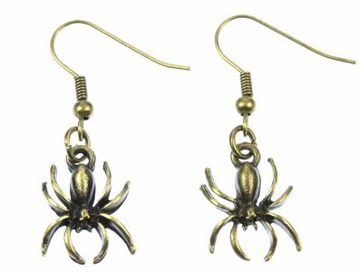 Spinne Ohrringe Spinnenohrringe Halloween Grusel Spider Ohrhänger Bronze