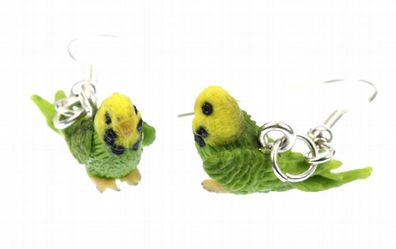 Wellensittich Ohrringe Miniblings Vogel Wellensittiche Sittich Vögel grün MINI
