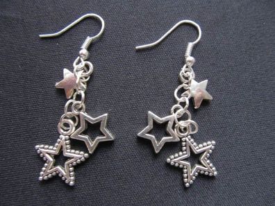 3er Sterne Set Ohrringe Miniblings Hänger Stern Weihnachten Sternohrringe silber
