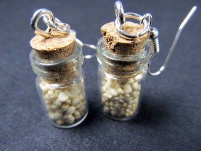 Perlen im Glas Ohrringe Miniblings Hänger Vorratsglas Küche Koch Kochen Quinoa