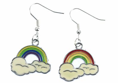 Regenbogen Ohrringe Miniblings Hänger Fantasy Wolke Kind Kinderschmuck Rainbow