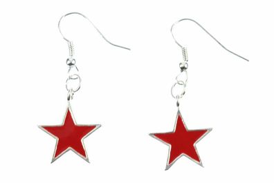 Stern Sterne Ohrringe Miniblings Hänger Weihnachten Star Emaille rot Che Kuba