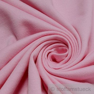 0,5 Meter Stoff Baumwolle Single Jersey angeraut rosa Sweatshirt weich dehnbar
