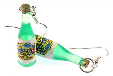 Flaschen Ohrringe Weinflasche Wein Miniblings Ohrhänger Mini Fläschchen grün