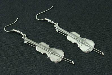 Geige Ohrringe Geigenohrringe Miniblings Violine Bratsche Geiger versilbert