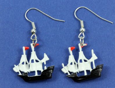 Piratenschiff Schiff Ohrringe Miniblings Hänger Maritim Boot Segelschiff Pirat