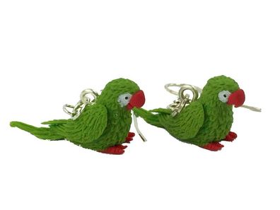 Papagei Ohrringe Miniblings Hänger Amazonaspapagei Amazone Miniatur Vogel grün
