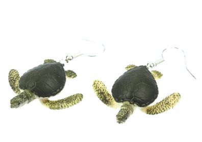 Schildkröte Ohrringe Miniblings Hänger Schildkröten Meeresschildkröte Turtle grün