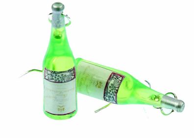 Weinflaschen Ohrringe Wein Miniblings Hänger Getränkeflaschen hellgrün Weißwein