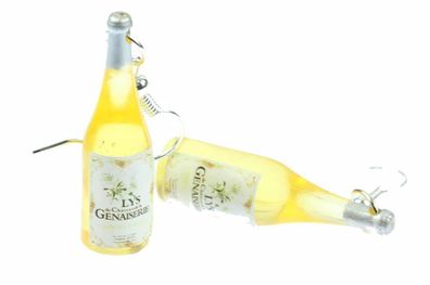 Weinflaschen Ohrringe Wein Miniblings Weinohrringe Lys Genaisserie gelb Lilie