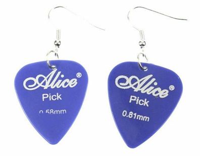 Plektrum Plektron Ohrringe Miniblings Hänger Gitarre E-Gitarre Band blau