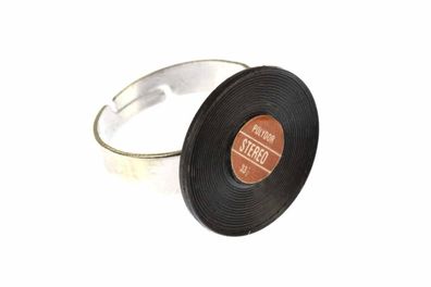 Schallplattenring Ring Schallplatte Miniblings Vinyl DJ Musik Musiker LP rot