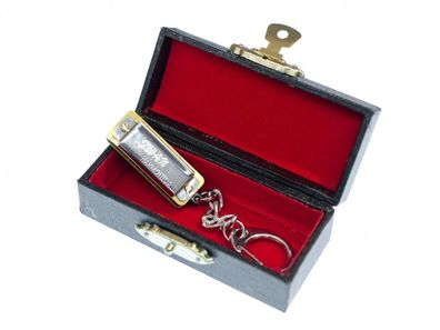 Mundharmonika Schlüsselanhänger Miniblings Anhänger Harmonika Blues + Box